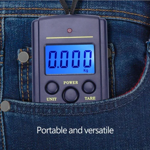 Vista 9 de Báscula de pescado portátil, báscula digital eléctrica para colgar, pantalla LCD de plástico de mano, báscula electrónica de equilibrio de 88.2 lbs