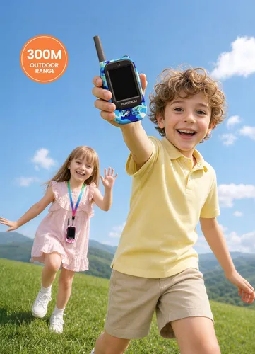 Vista 2 de FOREDOM Walkie Talkies recargables para niños Walkie Talkies de largo alcance para niños y niñas de 3 a 12 años de edad, juguetes de cumpleaños
