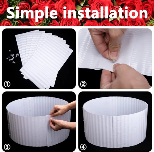Vista 3 de DECOHS 8 piezas de collar de rosa de invierno, conos de rosa cálidos para plantas conectables a plantas, cubierta protectora de plantas de rosas