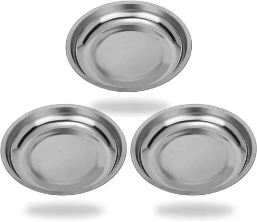 Vista 5 de VASTOOLS Bandeja de piezas magnéticas 3 unidades, cuenco redondo de piezas magnéticas de 6 pulgadas, acero inoxidable, para tornillo, enchufe