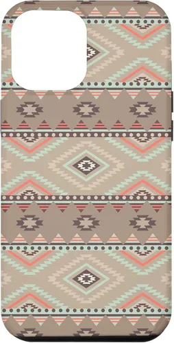 Vista 26 de Funda rústica para iPhone 16 con patrón azteca occidental bohemio
