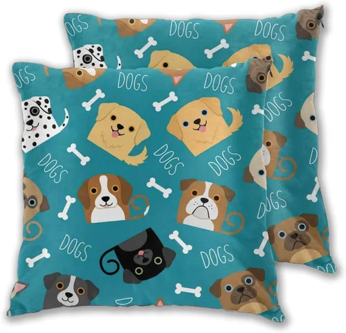 Vista 16 de Juego de 2 fundas de almohada para sofá, oficina, dormitorio, decoración del hogar, 16 x 16 pulgadas