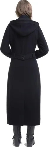 Vista 5 de BGSD Abrigo largo con capucha de lana Mariel para mujer (talla regular y grande y pequeña)