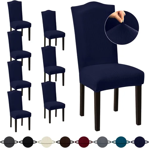 Vista 63 de Sufdari Juego de 4 fundas para sillas de comedor, color beige, antideslizantes, de elastano, elásticas, para comedor, hotel (Grande)