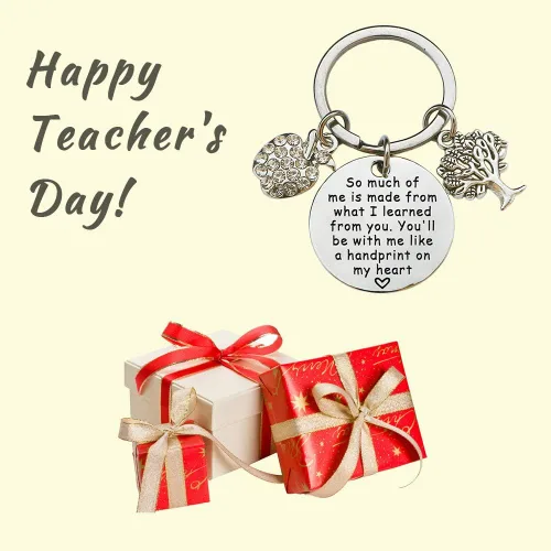 Vista 3 de XYBAGS Llavero de agradecimiento para profesores regalos de joyería para profesores regalos de graduación de Navidad para profesores estilo A Style A