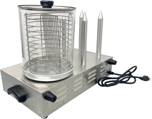 Vista 2 de TECHTONGDA Vaporizador para perros calientes, parrilla de salchichas, calentador eléctrico para bollos, calentador de perros calientes, calentador