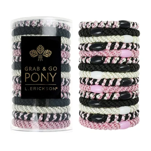 Vista 14 de L. Erickson Lazos para el cabello grueso, paquete de 15 tubos para poni Grab & Go - Bandas sin arrugas sin daños con fuerte sujeción para mujeres