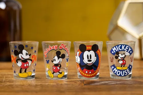 Vista 9 de Silver Buffalo Disney Classic Mickey Mouse - Paquete de 4 mini gafas, 1.5 onzas