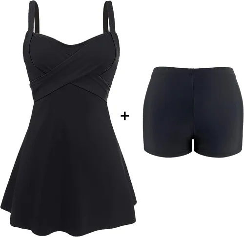 Vista 5 de SuperPrity trajes de baño de dos piezas para mujer, prenda superior con volantes, prenda inferior con cintura alta