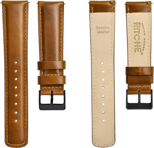 Vista 5 de Ritche - Correa de reloj de cuero de liberación rápida, 18, 19, 20, 21, 22, 23 y 24mm