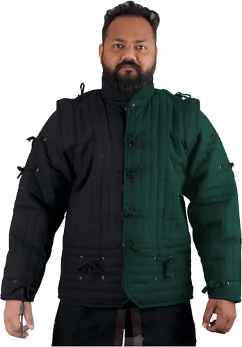 Vista 6 de THE MEDIEVALS Gambeson - Chaqueta acolchada gruesa Aketon, tela de algodón, vestido SCA Negro