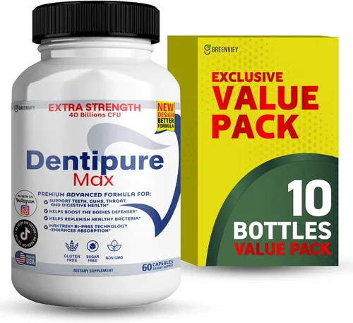 Vista 12 de Suplemento probiótico Dentipure Max, 40 mil millones de UFC, 60 cápsulas, apoya los dientes y la salud digestiva (1)