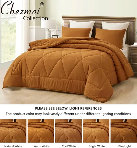 Vista 8 de Chezmoi Collection Rory - Juego de edredón de microfibra acolchada triangular de 2 piezas, ropa de cama geométrica ligera lavada suave, individual