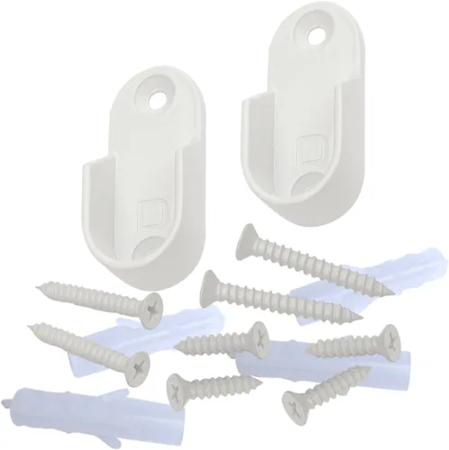 Vista 15 de Barra ovalada de 36 pulgadas de largo para armario, barra de ropa resistente para armario, blanco brillante, 1 paquete