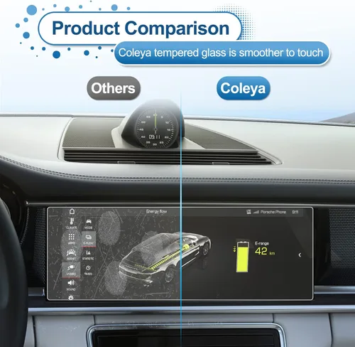 Vista 6 de Protector de pantalla Panamera 2017 2018 2019 2020 2021 2022 para Porsche Panamera pantalla táctil de 12.3 pulgadas, protector de vidrio templado