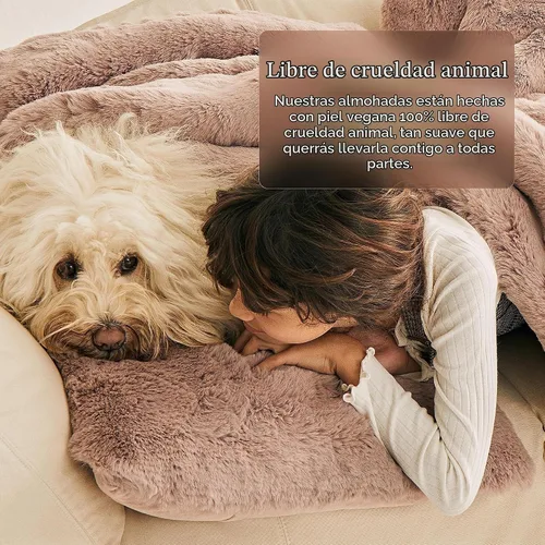 Vista 6 de UnHide Squish - Almohada lumbar, almohada rectangular de piel sintética extra suave Oso beige