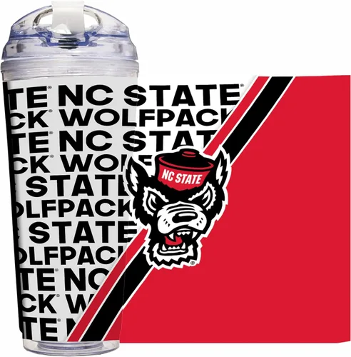 Vista 116 de Rico Industries Taza acrílica NCAA estándar de 24 onzas con tapa con bisagra, taza de doble pared oficialmente licenciada con pajita