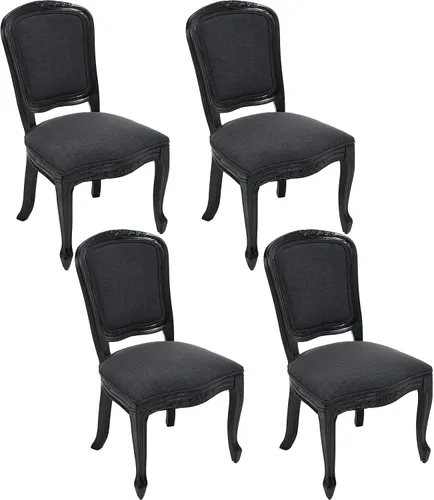 Vista 44 de Kmax Sillas de comedor estilo granja, patas de madera marrón, elegantes sillas de cocina copetudas, sillas de dormitorio francesas desgastadas