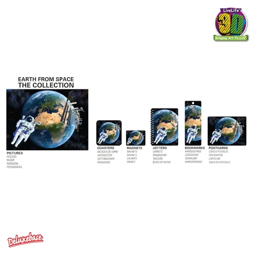 Vista 33 de 3D LiveLife Jotter - Our Solar System from Deluxebase. Lenticular 3D Space 6x4 Spiral Notebook with plain recycled paper pages. Artwork licensed