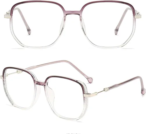 Vista 5 de Lentes de lectura portátiles a la moda para mujer, anti luz azul, cuadrados, con bloqueo de luz azul, portátiles ultraligeros (negro, 0)
