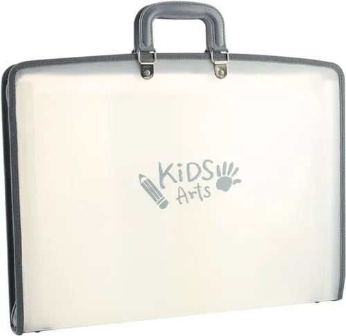 Vista 9 de Acocony - Organizador de archivos de 11 x 17 pulgadas con 13 bolsillos 11x17 portfolio folder for artwork with Handle and Zipper Closure, Frosted