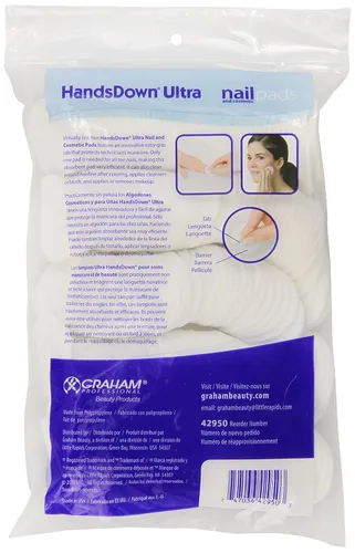 Vista 2 de Graham Hands Down Ultra - Almohadillas para uñas y cosméticos, color blanco, 240
