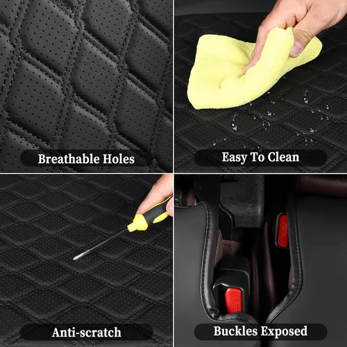 Vista 7 de Huidasource Fundas para asiento de Toyota 4Runner juego completo, protector de asiento impermeable de cuero sintético, protector de cojín de asiento