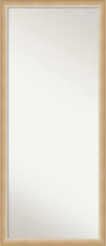 Vista 11 de Amanti Art Espejo de longitud completa no biselado (64.75 x 28.75 pulgadas), elegante marco de miel cepillada, espejo de piso, espejo de pared