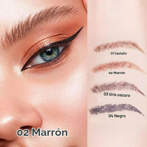 Vista 3 de Lápiz de tinta para cejas de Brow Stylist - Micro lápiz para cejas de 4 puntas con juego de elevación y agarre, con 3 plantillas para cejas