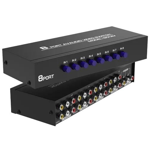 Vista 7 de Fosmon Interruptor y divisor RCA de 3 vías, selector de audio y video estéreo de 3 entradas (hembra) y 1 salida (hembra) con cable de conexión AV