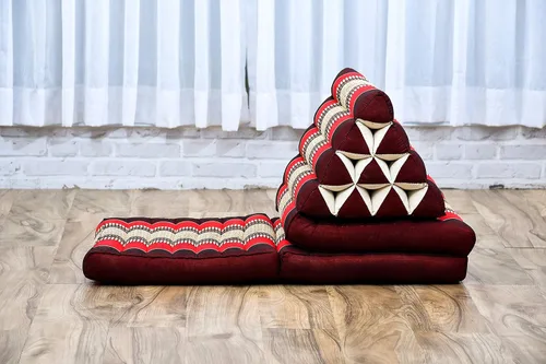 Vista 8 de Leewadee - Cómodo colchón japonés para piso - Cama tailandesa para piso con cojín triangular - Colchón futón - Estera de masaje tailandesa, 67 x 21