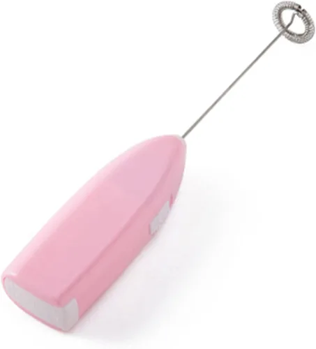 Vista 8 de Batidora de mano eléctrica, sin cable, pequeña batidora de mano de metal de plástico para el hogar, hotel, cafetería (rosa)