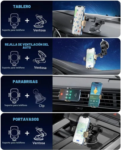 Vista 3 de BothLin - Soporte inalámbrico 3 en 1 para cargador de coche, soporte de teléfono de carga rápida de 15 W para iPhone 17, 16, 15, 14, Samsung Galaxy