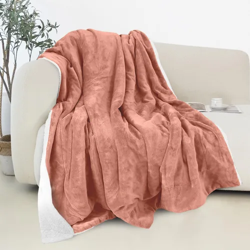 Vista 28 de Elegant Comfort - Manta reversible y ultra suave de franela con forro polar - Manta de sherpa navideña de invierno - Ligera, suave y acogedora
