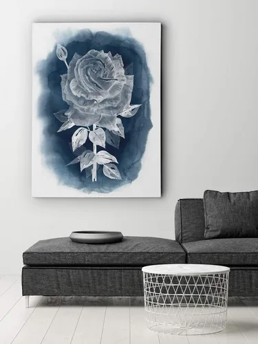 Vista 10 de Lienzo decorativo para pared, diseño de guisantes dulces azules I