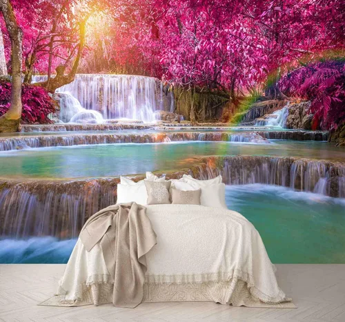 Vista 14 de Reyhui - Papel tapiz con imagen de palmera, paraíso tropical, playa, paisaje marino, para paredes de dormitorio, sala de estar, fondo de televisión