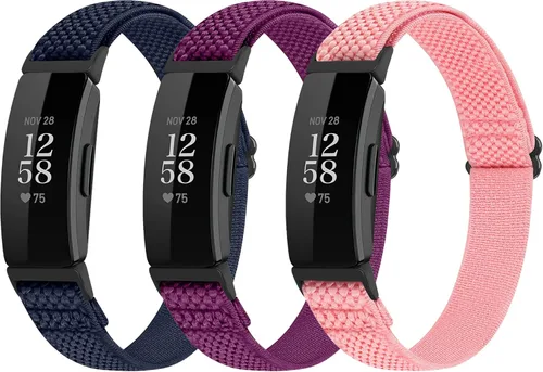 Vista 16 de Correas deportivas de nailon elásticas ajustables compatibles con Fitbit Inspire 3/Inspire 2/Inspire/Inspire HR/Ace 2/Ace 3, correas elásticas
