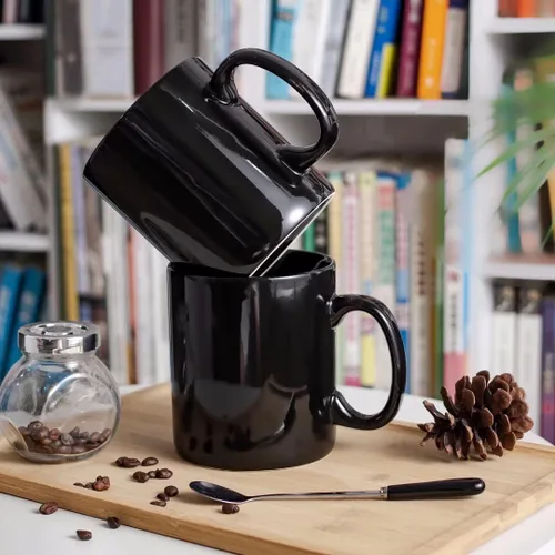 Vista 5 de BYCNZB Juego de 2 tazas de café de cerámica súper grandes de 30 onzas (negro)