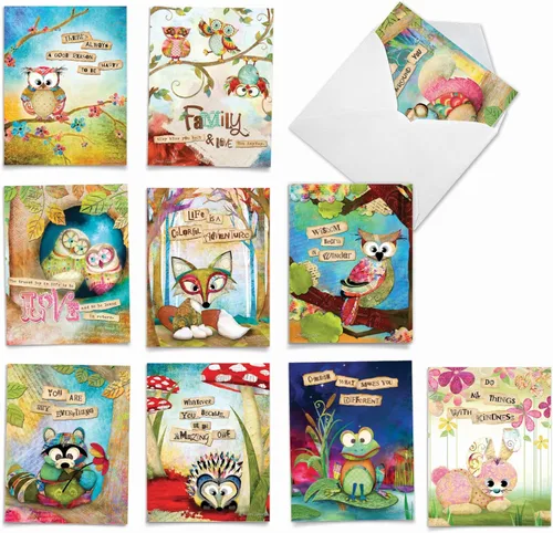 Vista 9 de The Best Card Company - 10 tarjetas en caja para niños (10.1 x 13 cm), lindas tarjetas en blanco para toda ocasión, MPOCB-KIDS.