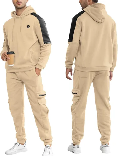 Vista 3 de Conjunto deportivo de 2 piezas para hombre, sudadera con capucha y manga larga