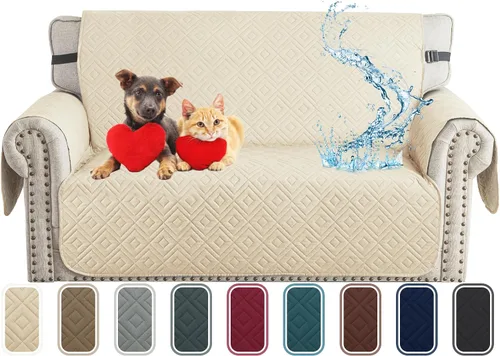Vista 9 de XINEAGE - Funda 100% impermeable para silla y sofá para mascotas, funda antideslizante para sofá lavable, funda para silla con 1 cojín, protector