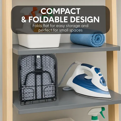 Vista 5 de Tabla de planchar con cubierta y almohadilla – Tabla plegable pequeña, tabla de planchar compacta de mesa plegable con relleno, tabla de hierro