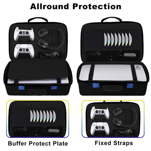 Vista 7 de Hard Shell Travel Carrying Case for PS5, Portable Protective Playstation 5 Carry Bag Compatible with Console Controller DiscDigital Edition, Base