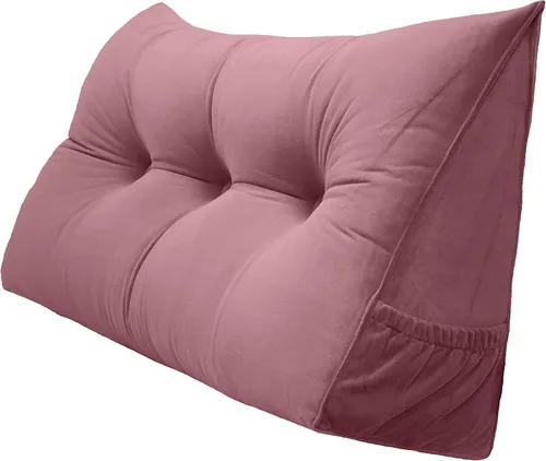 Vista 27 de Peachwell Almohada triangular de lectura para reposo en cama, cojín de refuerzo grande para cabecero, respaldo, almohada de cuña con funda extraíble