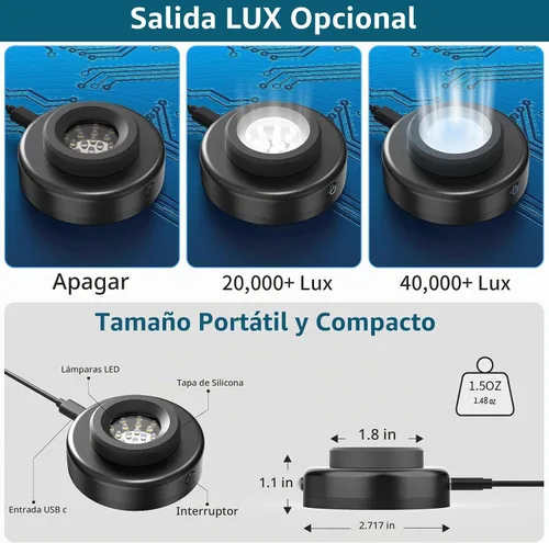 Vista 3 de Cargador de reloj solar, temporizador de apagado de 8H con hombres, mujeres y 3 tapas cuadradas, luz UV LED, carga rápida, relojes Eco Drive Negro