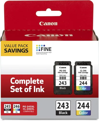 Vista 2 de Canon PG-243/CL-244 - Cartucho de tinta negra compatible con iP2820, MG2420, MG2924, MG2920, MG2920, MX492, MG3020, MG2525, TS3120, TS302, TS202