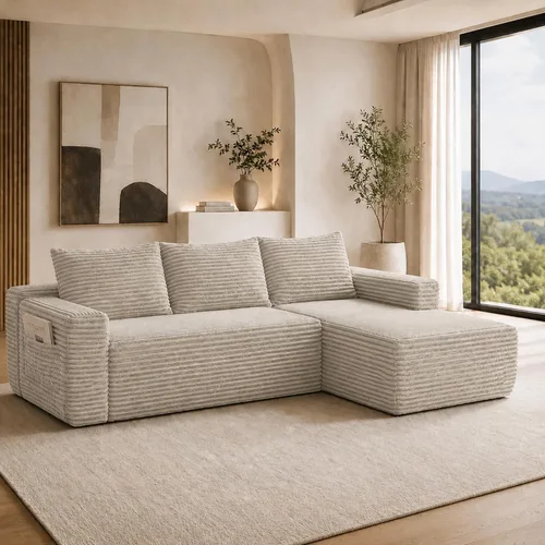 Vista 35 de Sofá deshuesado de 96 pulgadas, sofá modular en forma de L, color negro