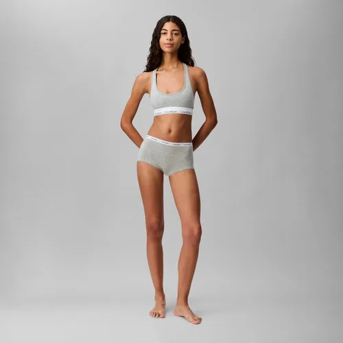 Vista 4 de Calvin Klein Bralette moderno de algodón elástico V-Day sin forro Gris Caliente
