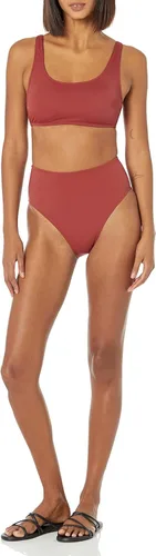 Vista 4 de Tienda Essentials Parte inferior de bikini de cintura alta y pierna alta para mujer