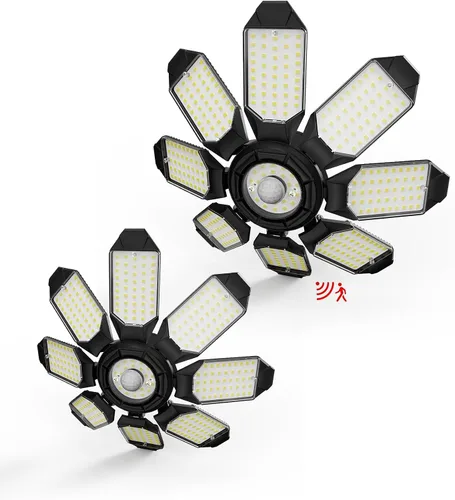 Vista 9 de Luz de garaje con sensor de movimiento, 25000 lm 250 W, luz LED de techo para garaje activada por movimiento, con sensor de movimiento